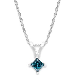 10k White Gold Blue Diamond Pendant Necklace (1/5 ct. t.w.) found on Bargain Bro from Macy's for USD $118.75