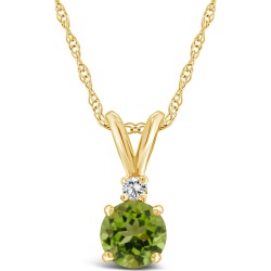 Macy's Peridot and Diamond Accent Pendant Necklace (1/2 ct.t.w) 14K White Gold Plated or 14K Yellow Gold Plated found on Bargain Bro from Macy's for USD $186.20