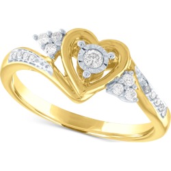 Diamond Heart Promise Ring (1/6 ct. t.w.) in 14k Gold Over Sterling Silver found on Bargain Bro from Macy's for USD $95.00