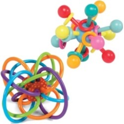 Manhattan Toy Winkel Rattle And Atom Teether Baby Toy Set