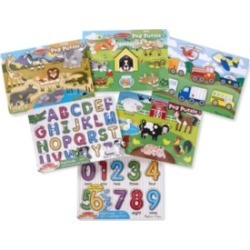 Melissa Doug Peg Puzzle Set 6 Puzzles - Ages 2+