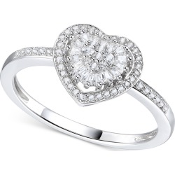 Diamond Cluster Heart Ring (1/4 ct. t.w.) in Sterling Silver found on Bargain Bro from Macy's Australia for USD $95.06