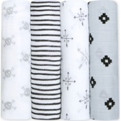 aden by aden + anais Baby Girls 4-Pack Lovestruck Classic Cotton Swaddles