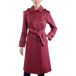 London Fog Women's Double-Breasted Hooded Trench Coat found on MODAPINS