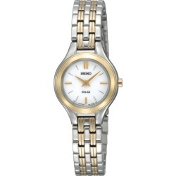 Seiko Watch, Women's Solar Two Tone Bracelet 22mm SUP004