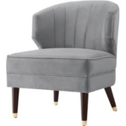 Nicole Miller Cybele Velvet Channel Back Accent Chair with Nailhead Trim