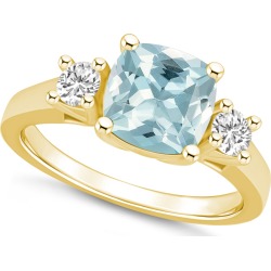 Macy's Aquamarine (2 ct. t.w.) and Diamond (1/3 ct. t.w.) Ring in 14K Yellow Gold found on Bargain Bro from Macy's for USD $1,236.90