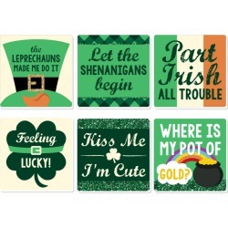 Big Dot of Happiness St. Patrick's Day - Funny Saint Patty's Day Party Decorations - Drink Coasters - Set of 6