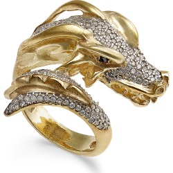 Diamond Dragon Bypass Ring (1 ct. t.w.) in 14k Gold-Plated Sterling Silver found on Bargain Bro from Macy's Australia for USD $435.69