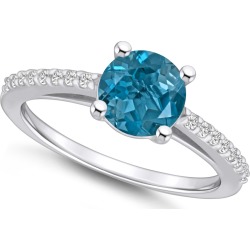 Macy's London Blue Topaz (1-5/8 ct. t.w.) and Diamond (1/6 ct. t.w.) Ring in 14K White Gold found on Bargain Bro from Macy's for USD $784.70