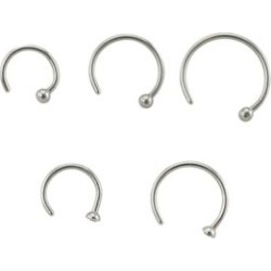 Multi-Pack CZ Hoop Nose Rings 5 Pack - 20 Gauge - Lifetime Warranty - by Spencer's
