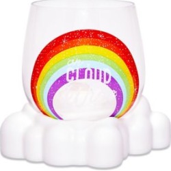 Rainbow On Cloud Wine Stemless Wine Glass - 12 oz. by Spencer's