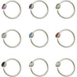 Multi-Pack CZ Hoop Nose Rings 9 Pack - 20 Gauge - Lifetime Warranty - by Spencer's