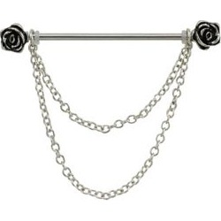Rose Dangle Industrial Barbell - 14 Gauge by Spencer's
