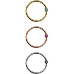 Multi-Pack CZ Hoop Nose Rings 3 Pack - 20 Gauge - Lifetime Warranty - by Spencer's