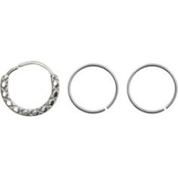 Multi-Pack Textured Hoop Nose Rings 3 Pack - 22 Gauge by Spencer's