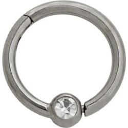 CZ Titanium Hinged Septum Ring - 16 Gauge by Spencer's