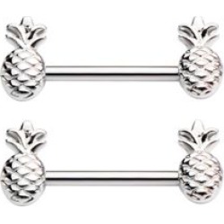 Pineapple Nipple Barbells - 14 Gauge by Spencer's