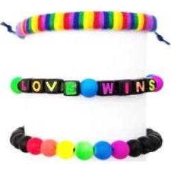 Multi-Pack Rainbow Love Wins Bracelets - 3 Pack by Spencer's