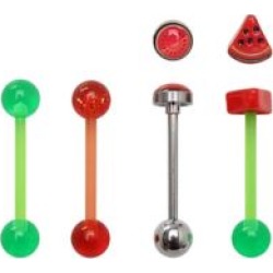 Watermelon Tongue Barbells 4 Pack - 14 Gauge by Spencer's