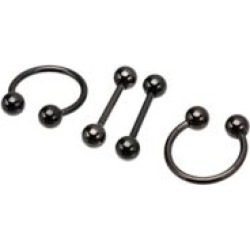 Multi-Pack Nipple Horseshoe Rings and Nipple Barbells 4 Pack - 14 Gaug by Spencer's