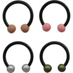 Multi-Colored Horseshoe Barbells 4 Pack - 16 Gauge - Lifetime Warranty - by Spencer's