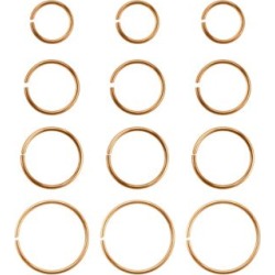 Multi-Pack Rose Goldtone Hoop Nose Rings 12 Pack - 20 Gauge by Spencer's