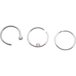 Multi-Pack Hoop Nose Rings 3 Pack - 20 Gauge - Lifetime Warranty - by Spencer's
