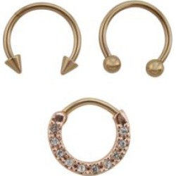 Multi-Pack CZ Septum Rings 3 Pack - 16 Gauge - Lifetime Warranty - by Spencer's