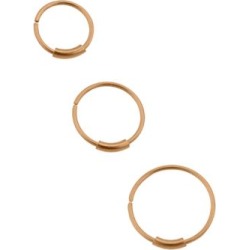 Rose Goldtone Hoop Nose Rings 3 Pack - 20 Gauge - Lifetime Warranty - by Spencer's
