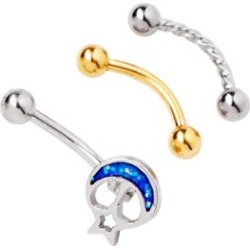 Multi-Pack Twist Moon Curved Barbells 3 Pack - 16 Gauge - Lifetime Warranty - by Spencer's