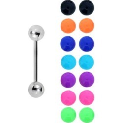 Multi-Pack Rainbow Barbell with Extra Balls - 14 Gauge - Lifetime Warranty - by Spencer's