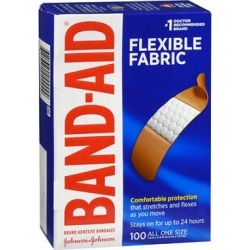 Band-Aid Flexible Fabric Adhesive Bandages All One Size 100 each...