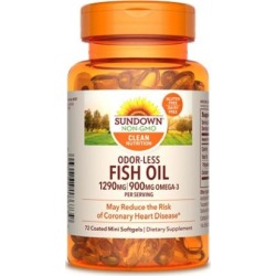 Sundown Naturals Odorless Premium Omega-3 Fish Oil 12 X 72 Mini Softgels by Sundown Naturals