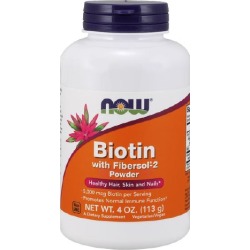 Biotin W/ Fibersol-2 Powder 4 Oz by Now Foods