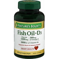 Nature's Bounty Omega 3 Plus D3 Fish Oil 90 caps by Nature's Bounty