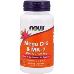 Mega D-3 & Mk-7 60 Veg Caps by Now Foods