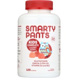 Kids Complete Cherry Berry Gummy Vitamins 120 Count by SmartyPants Gummy Vitamins