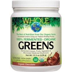 Whole Earth & Sea Fermented Organic Greens Chocolate 15.5 Oz by Natural Factors