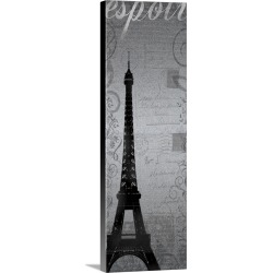 Large Solid-Faced Canvas Print Wall Art Print 12 x 36 entitled Eiffel Tower