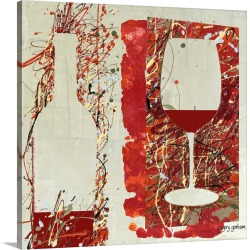 Large Gallery-Wrapped Canvas Wall Art Print 16 x 16 entitled Wine Expressions