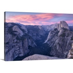 buy  Large Solid-Faced Canvas Print Wall Art Print 30 x 20 entitled Sunset above Yosemite Valley and Half Dome, Yosemite, Calif... cheap online