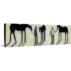 Large Solid-Faced Canvas Print Wall Art Print 48 x 16 entitled Stick Horse V