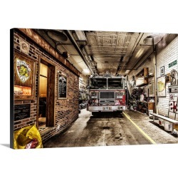 Large Gallery-Wrapped Canvas Wall Art Print 30 x 20 entitled Firestation 23 near Central Park in New York City