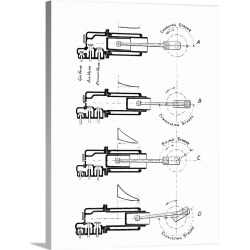 Large Solid-Faced Canvas Print Wall Art Print 30 x 40 entitled 19th Century internal combustion engine