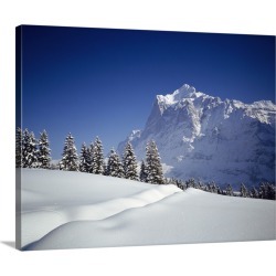 Large Gallery-Wrapped Canvas Wall Art Print 24 x 19 entitled Snow Grindelwald Switzerland