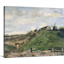 Large Gallery-Wrapped Canvas Wall Art Print 20 x 16 entitled Montmartre Hill With Stone Quarry By Vincent Van Gogh