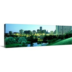 Large Solid-Faced Canvas Print Wall Art Print 48 x 16 entitled Omaha NE