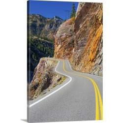 Large Solid-Faced Canvas Print Wall Art Print 20 x 30 entitled Colorado, between Silverton and Ouray, The Million Dollar H...