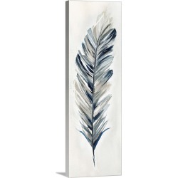 Large Solid-Faced Canvas Print Wall Art Print 12 x 36 entitled Soft Feathers I